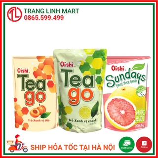 Trà xanh Teago Oishi vị đào /chanh/bưởi 200ml kèm ống hút