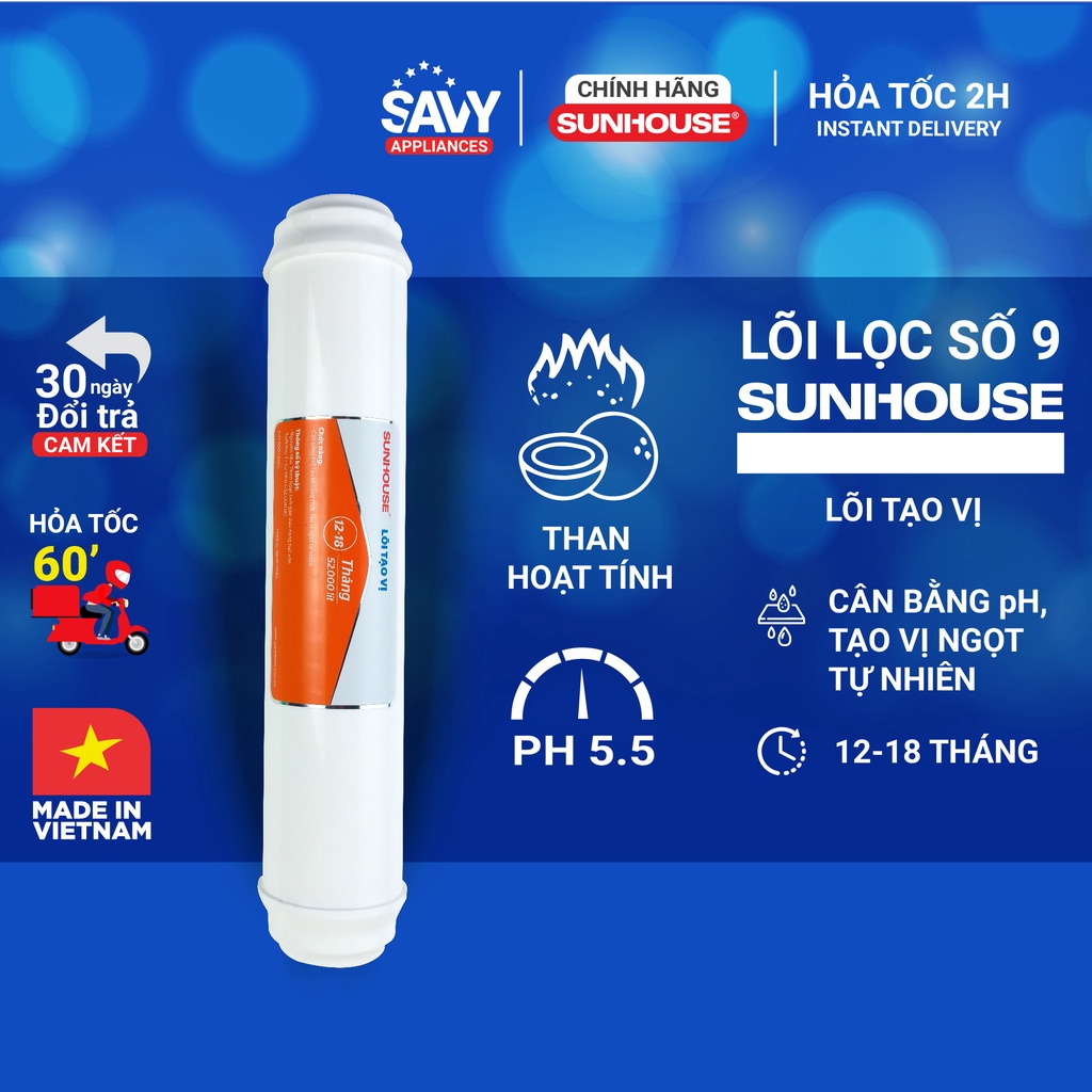 Combo lõi 5 đến lõi 10 Sunhouse [Chính hãng] - Lõi tạo khoáng bù điện giải