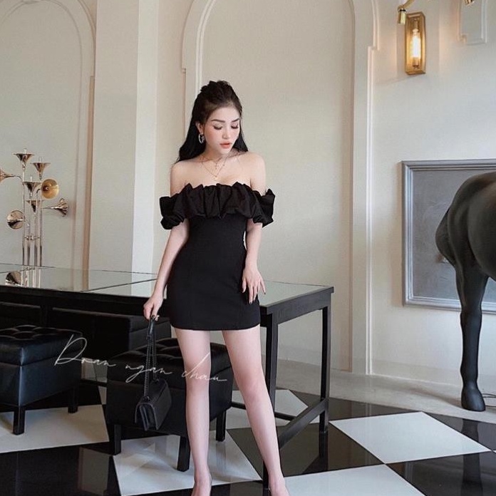 Đầm Nữ Trễ Vai Kèm Mút Ngực  ( Umi Mềm Mịn )  -stclothing