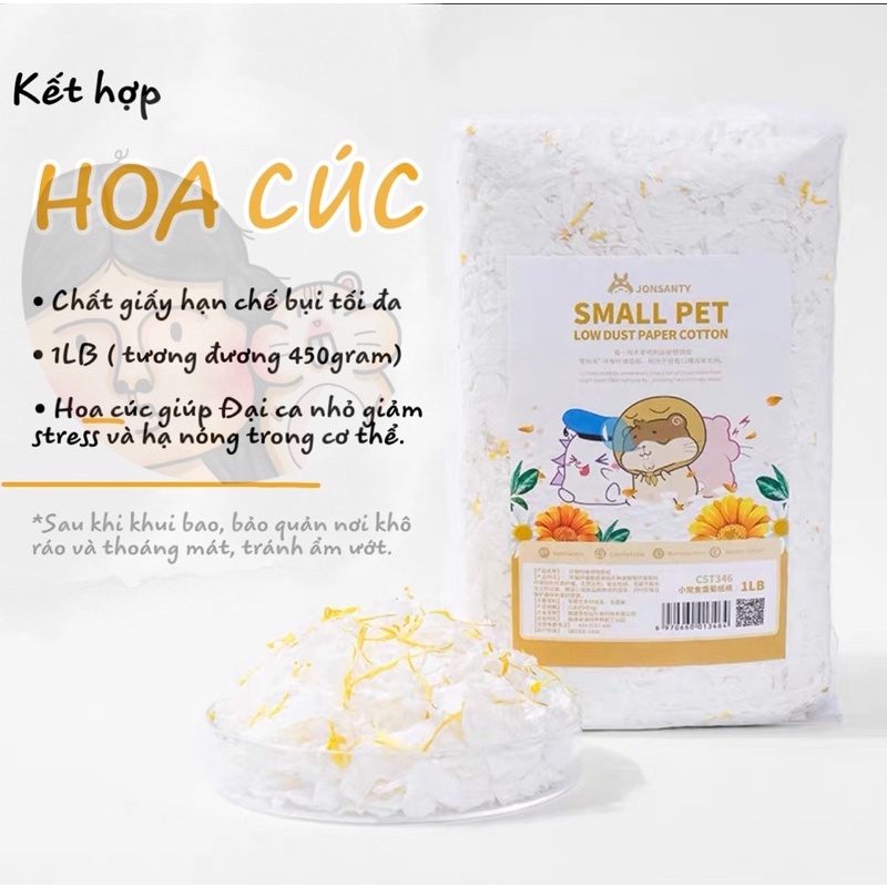 Giấy lót Jonsanty kết hợp hoa thảo mộc dành cho Hamster