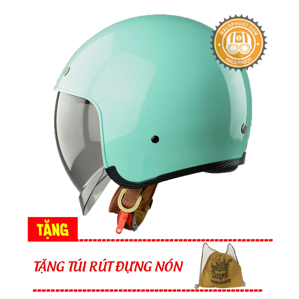 [Chính hãng] Nón bảo hiểm kính âm Royal M139 Xanh Mint (tặng balo rút)