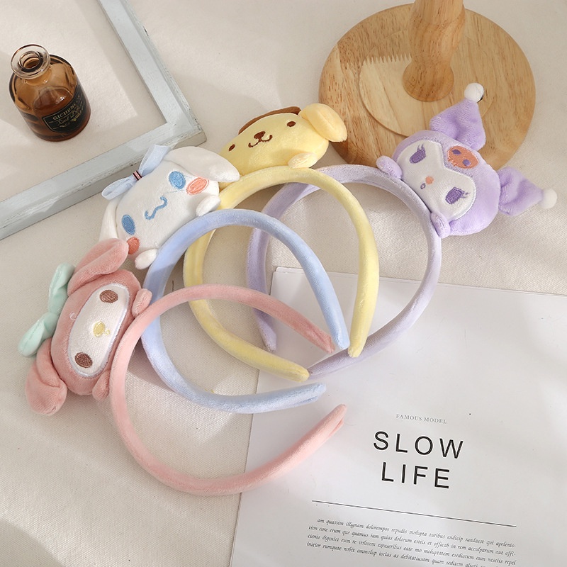SANRIO Băng Đô Cài Tóc Hình Búp Bê Hoạt Hình Nhồi Bông Dễ Thương