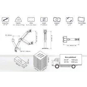 Giá Treo Màn Hình Máy Tính NB45 - [ Kẹp Bàn 24&quot; - 42&quot; ] - [ Hàng Chính Hãng Model 2021 ]
