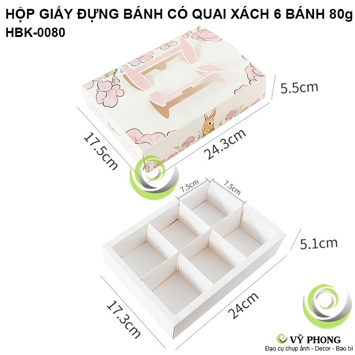 HỘP GIẤY ĐỰNG BÁNH KẸO 6 KHAY BÁNH TRỨNG, TRUNG THU BÁNH PÍA CÓ QUAI XÁCH THẾ GIỚI ĐỘNG VẬT HBK-0080