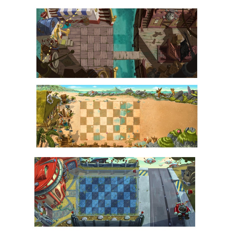 Bản đồ trò chơi Plants vs. Zombies polyester chống thấm nước phong cách hiện đại mới