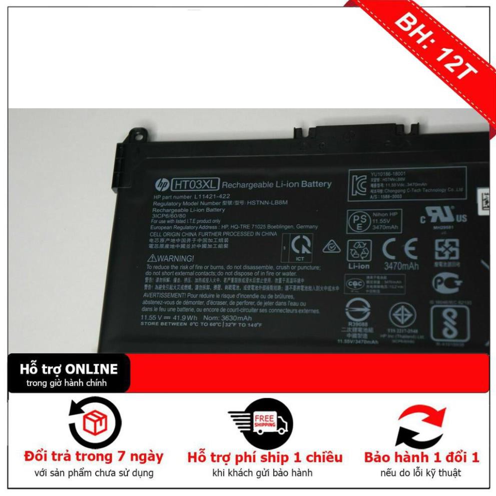 Pin battery  HP HT03XL L11421-2C2, 11.55v 41.9Wh L11119-855 15-CS 15-DA L11119-855, L11421-422, HSTNN-LB8M