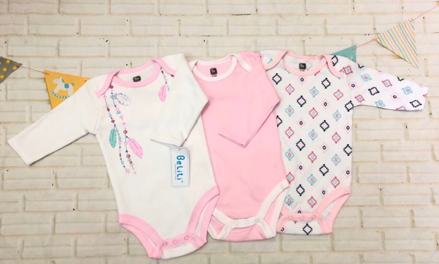 Set 3 Body Chíp Dài Tay Cho Bé Gái
