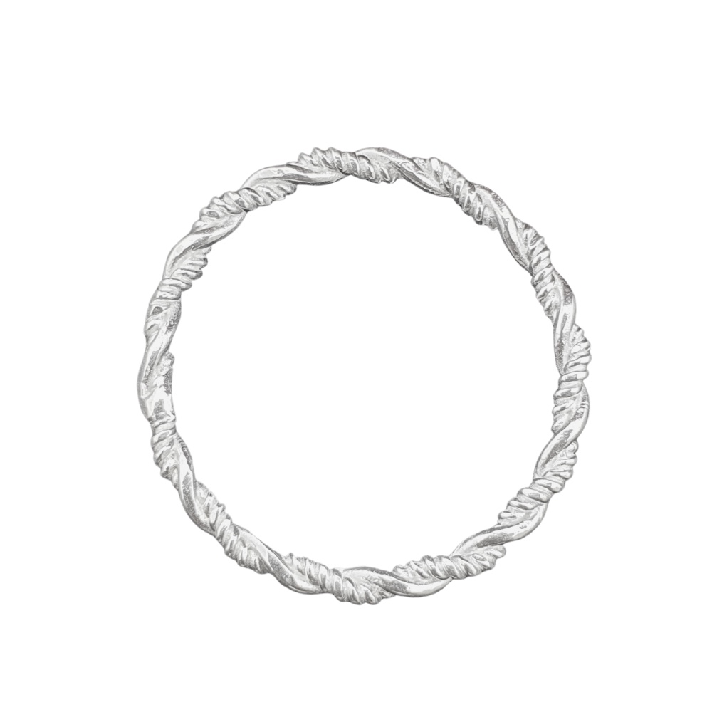 Nhẫn bạc nữ trơn xoắn dây thừng LILUX  N014