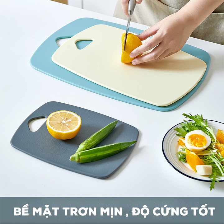 Set 3 thớt nhựa kháng khuẩn, an toàn – Combo 3 thớt nhựa nhiều màu chống nấm mốc 01525