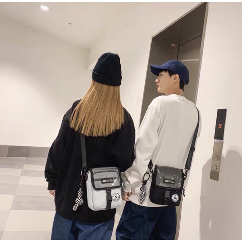 [ Rẻ vô địch ] Túi đeo chéo vải bố chống nước _ túi phối lưới