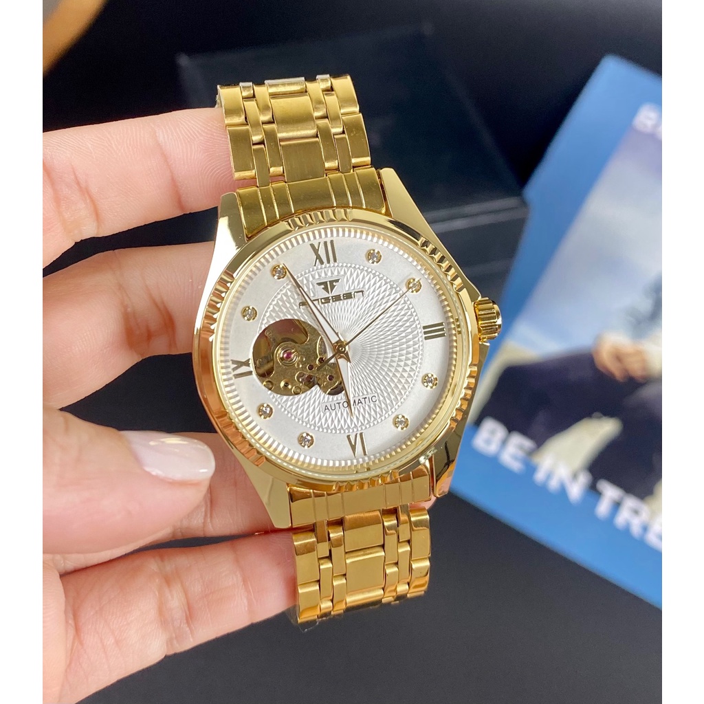Đồng Hồ Nam Cơ FNGEEN Automatic- Đồng Hồ Cơ Đính Kim Cương Đẳng Cấp Phong Cách Quý Tộc Mã 6601
