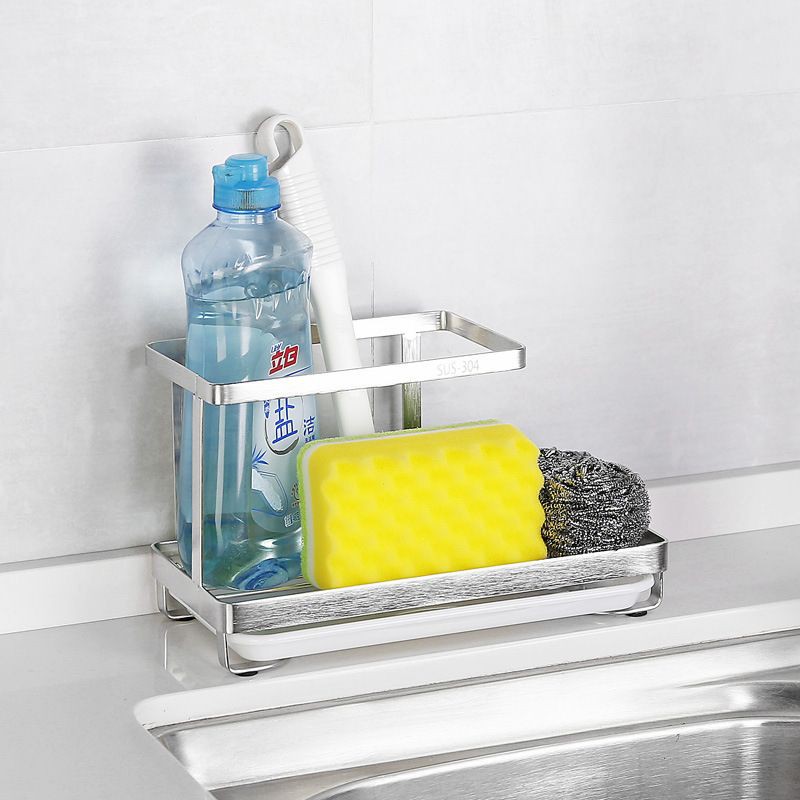 Kệ để đồ rửa chén bát 2 tầng inox 304 - Kệ đồ nhà bếp đa năng tặng Keo dán tường siêu chắc chắn