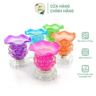 Đèn Xông Tinh Dầu Thuỷ Tinh Cao Cấp Chính Hãng Đèn Ngủ Xanh Dương Lá Tím Hồng Giao Ngẫu Nhiên Điều Chỉnh Độ Sáng