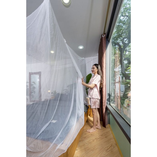 Màn tuyn chống muỗi dệt 10/10 xịn, mùng trắng mắt nhỏ cao cấp 1m2, 1m6, 1m8, 2m2