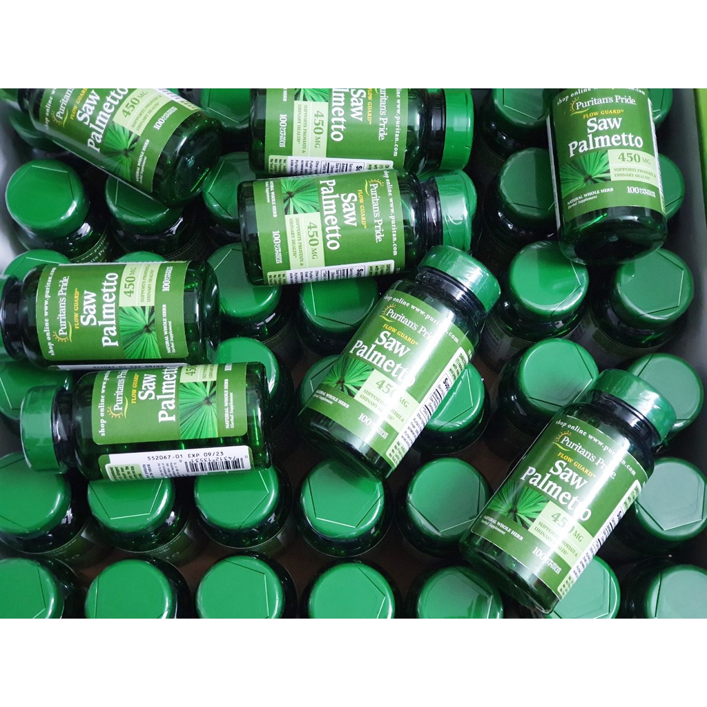 Hỗ trợ đường tiết niệu và tuyến tiền liệt Saw Palmetto 450 mg  chai 100 viên Puritan’s Pride từ mỹ