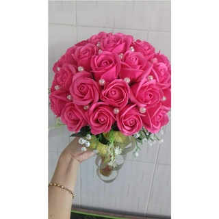Hoa cưới hoa hồng sáp thơm