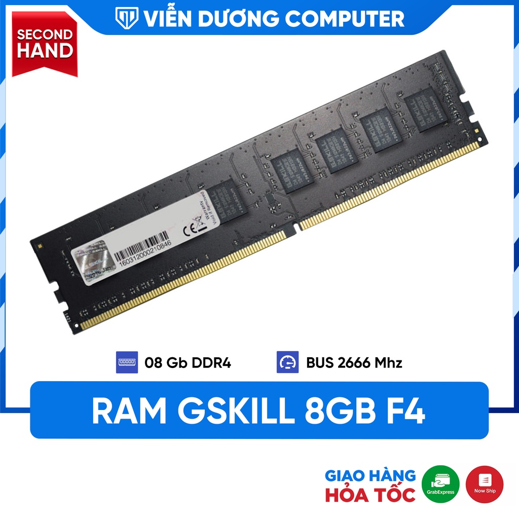 (HÀNG ĐÃ QUA SỬ DỤNG) RAM máy tính GSkill 8GB F4 2666Mhz bảo hành 3 tháng Viễn Dương Computer