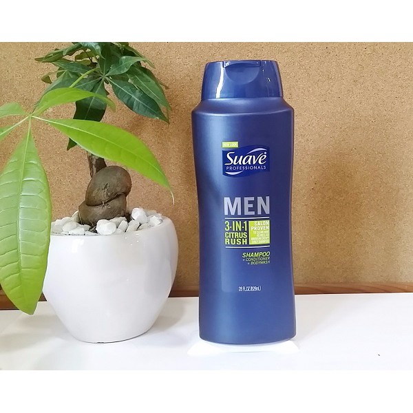 Tắm gội xả dành cho nam Suave Men 3 in 1 828ml