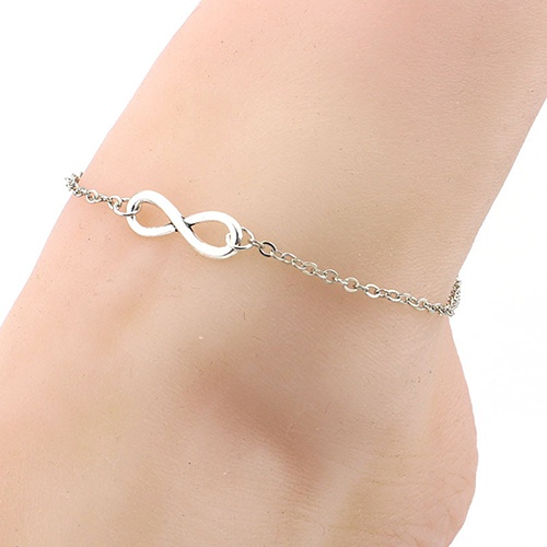 Lắc chân hợp kim hình số 8 đơn giản sang trọng dành cho nữ