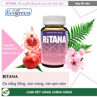 RITANA - Nhập khẩu USA [Hộp 60 viên] - Viên uống trắng da, mờ sạm nám, chống nắng nội sinh