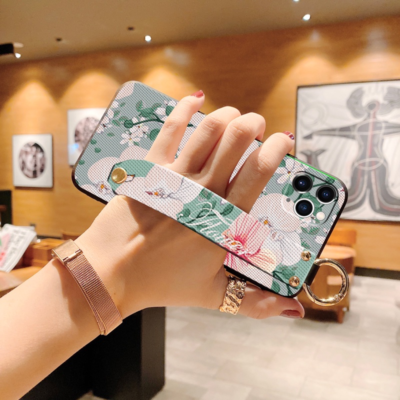 Ốp Điện Thoại Silicon Hình Thương Hiệu Thời Trang Có Dây Đeo Cổ Tay Cho Samsung Note 8 9 10 Plus 20 S10 S20 S21 S22 Plus S20 Ultra S20 S21 FE
