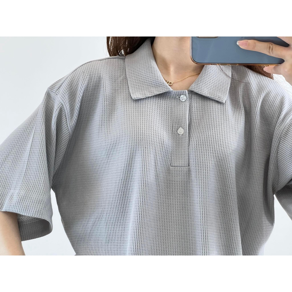 XẢ HÀNG Set áo polo tổ ong cộc tay, set quần cotton tổ ong chất vải thấm hút mồ hôi thời trang nữ- Miho house