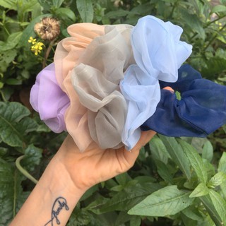 Dây Buộc Tóc Vải- Cột Tóc Vải Scrunchies Voan Kính Phong Cách Hàn Quốc