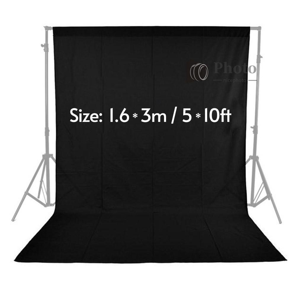 Phông nền chụp ảnh làm từ vải không dệt 1.6 x 3m / 5 x 10ft 3 màu đen / trắng / xanh lá cho studio