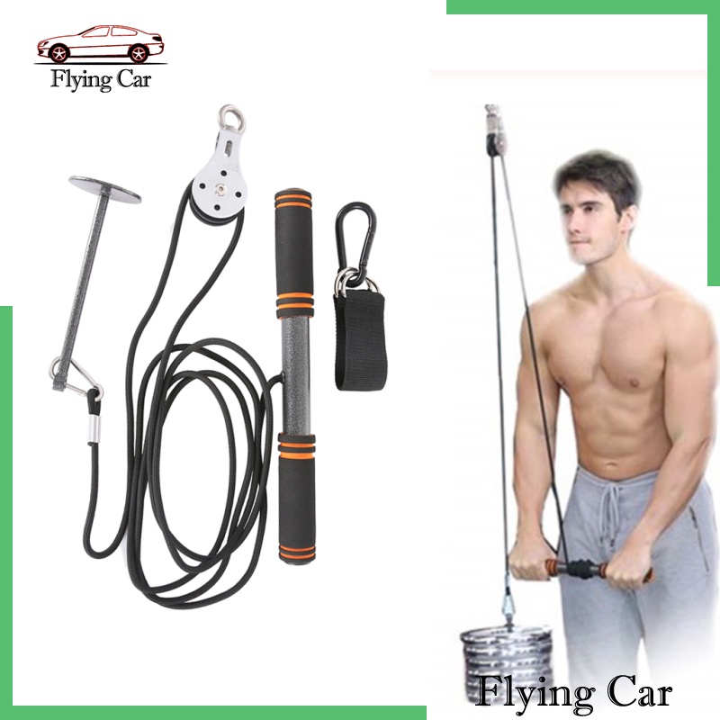 [giá giới hạn] Fitness Pulley Cable System DIY Kit- Loading Pin Weights Stand Lifting Rope Hook