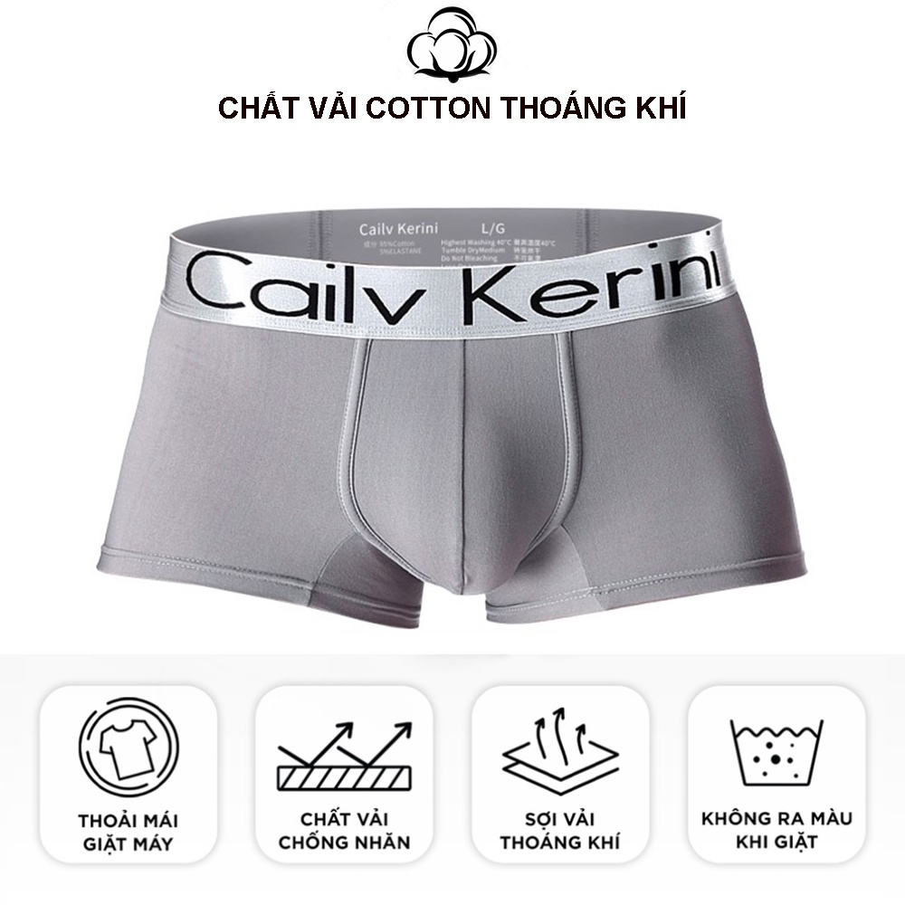 Quần Lót Nam Boxer Cotton Co dãn 4 chiều, Quần Sịp Nam Đùi Cao Cấp Thoáng Khí