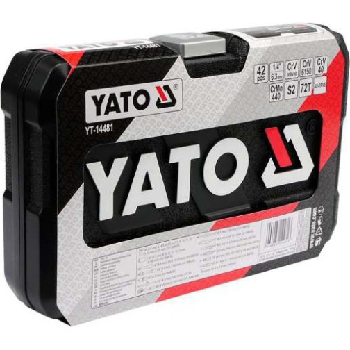 [ Dụng Cụ Số 1 ]. Đồ Nghề Yato Balan. Bộ tay vặn tổng hợp 1/4" 42 chi tiết YATO YT-14481
