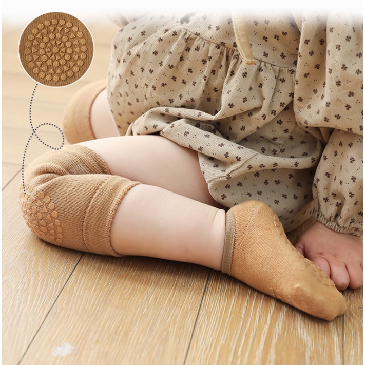 Bộ Miếng Đệm Đầu Gối + Đệm Bảo Vệ Đầu Gối Chống Trượt Chống Trượt Cho Bé Tập Bò