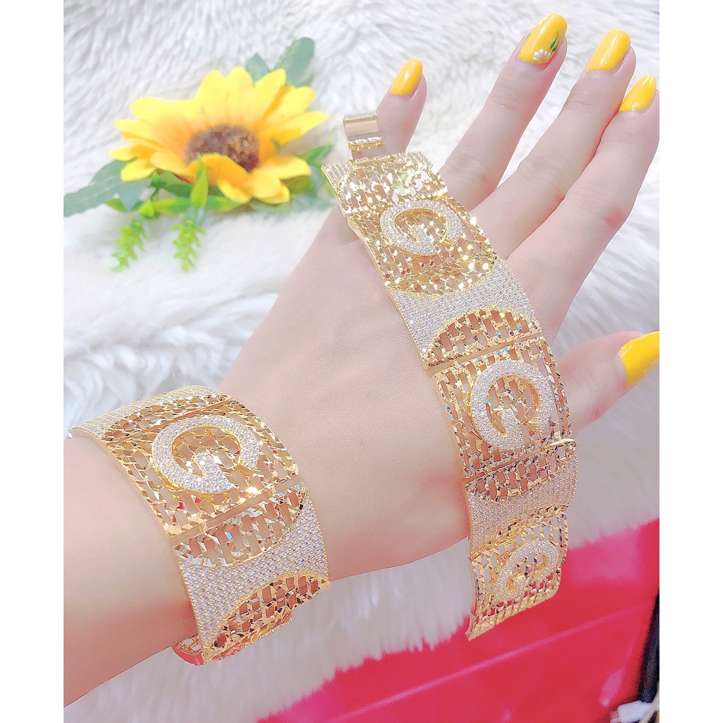 Lắc Tay Nữ Chữ G Mạ Vàng 18k Sang Trọng UHA L4063210A-680