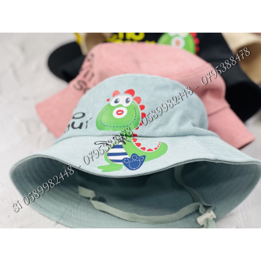NÓN BUCKET - MŨ TAI BÈO CON KHỦNG LONG CHO BÉ TRAI BÉ GÁI 1T ĐẾN 5T