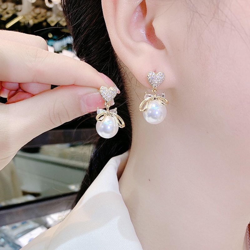 Bông Tai Mạ Bạc 925 Đính Ngọc Trai Nhân Tạo Phong Cách Hàn Quốc Thời Trang Mùa Hè Mới