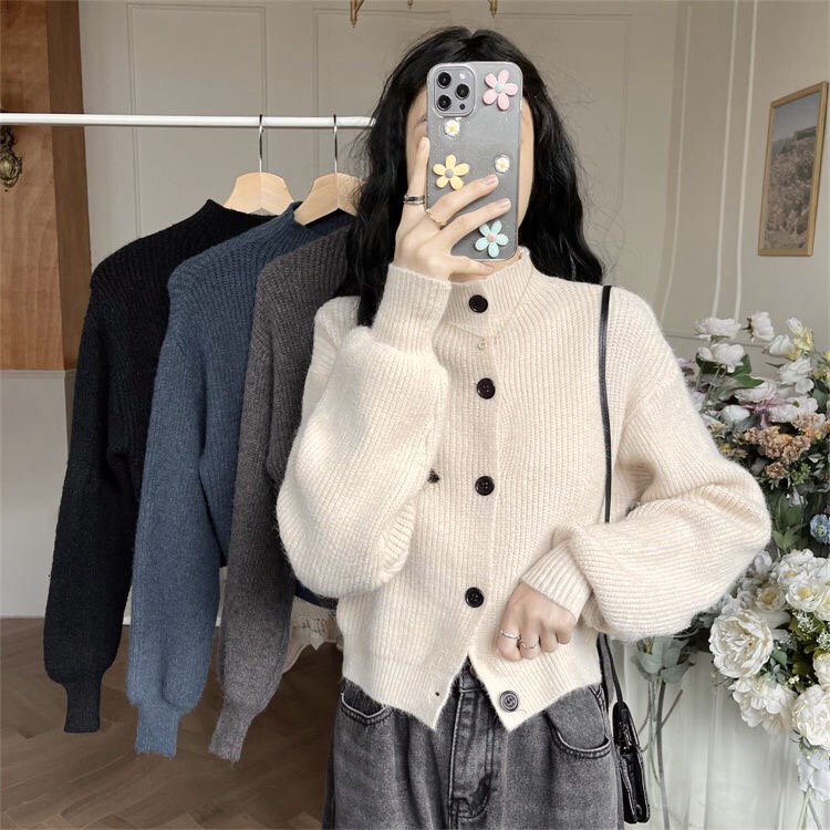 Áo Khoác Cardigan Len Phong Cách Hàn Quốc, Cardigan Len Taobao Nữ Chất Đẹp Dày Dặn Hàng Quảng Châu