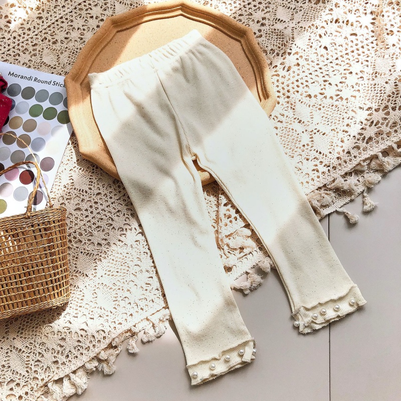 Quần Legging Dài Chín Tấc Màu Sắc Trơn Co Giãn Cho Bé Gái