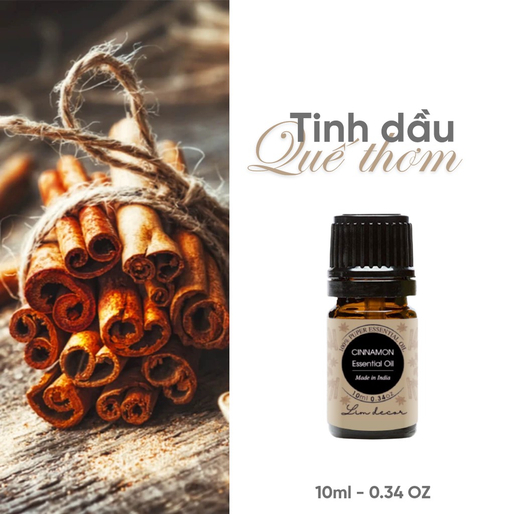 Tinh dầu Quế nhập khẩu giúp khử mùi, đuổi muỗi, giảm mỡ bụng hiệu quả - 10ml