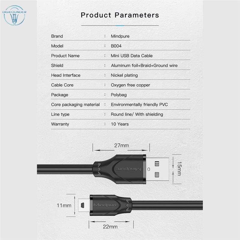 Dây cáp chuyển đổi từ DG Mini USB USB 2.0 Type A sang Mini 5 Pin USB B