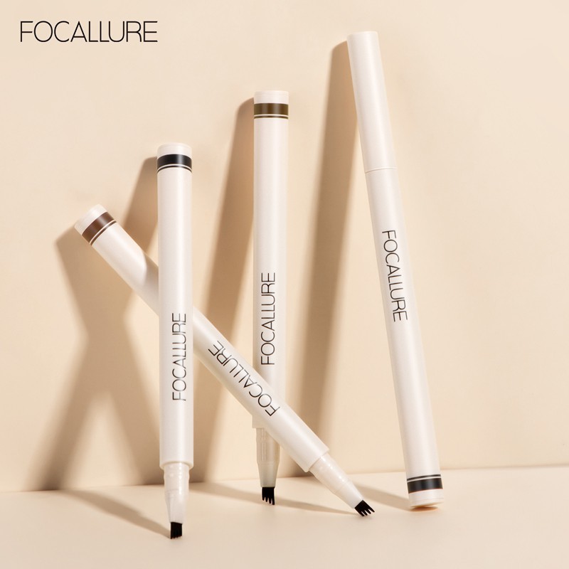 Bút Kẻ Mày FOCALLURE Đầu 4 Nhánh Phẩy Sợi Bền Màu Kháng Nước 10g