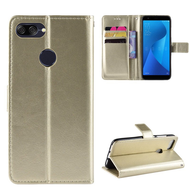 Bao da điện thoại màu trơn có đế tựa tiện dụng cho Asus Zenfone Max Plus M1 ZB570TL