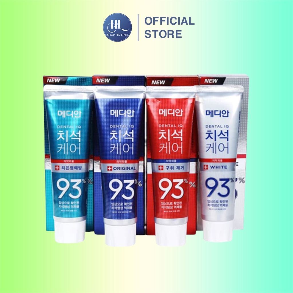 Kem Đánh Răng Median Dental IQ 93% Hàn Quốc 120g - Giúp Trắng Răng, Giảm Ố, Loại Bỏ Mùi Hôi