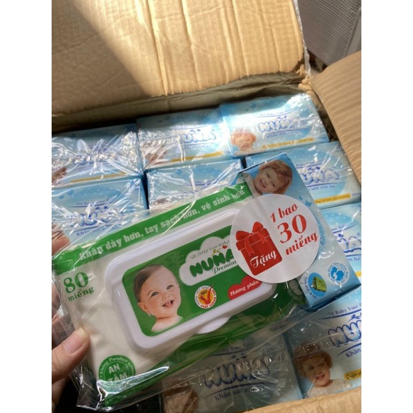 Khăn ướt Nuna 80 miếng + 30 miếng