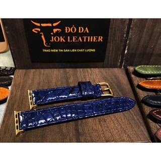 Dây đồng hồ da cá sấu apple watch màu xanh navy