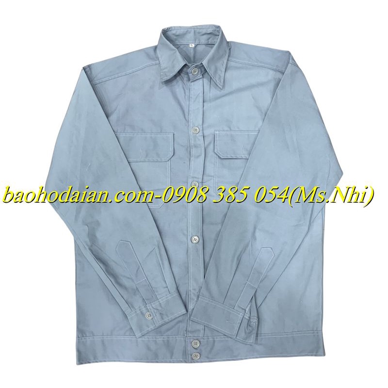 Áo bảo hộ lao động công nhân vải si giá rẻ- Hình thật