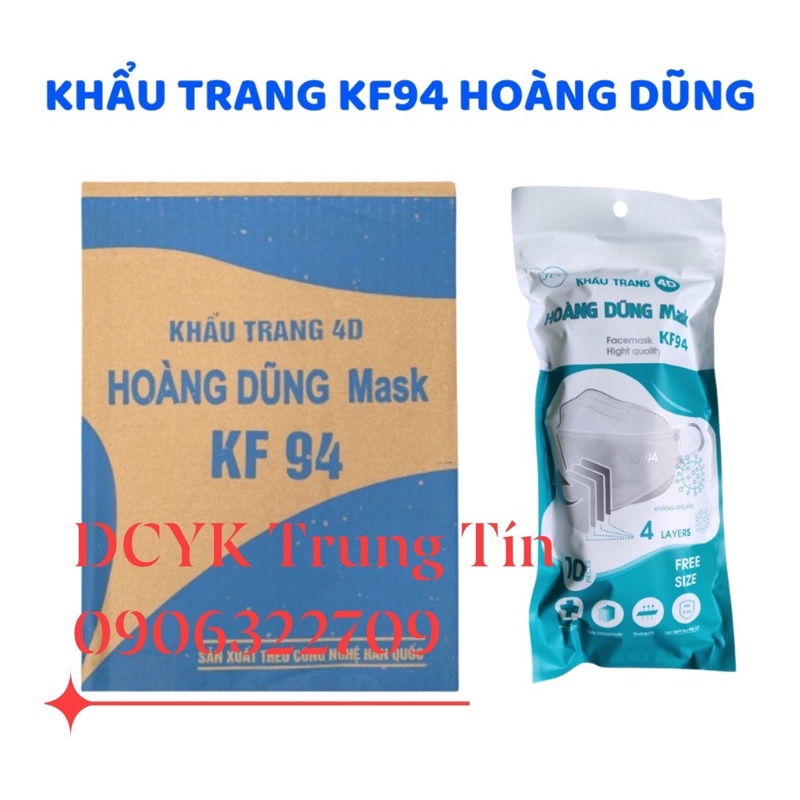 khẩu trang kf94 hoàng dũng thùng 300 cái