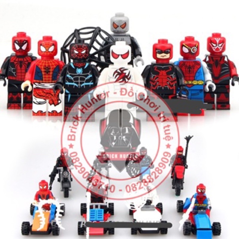 DLP 9033 Marvel minifigures Spider-man mô hình lắp ráp các phiên bản của nhân vật người nhện