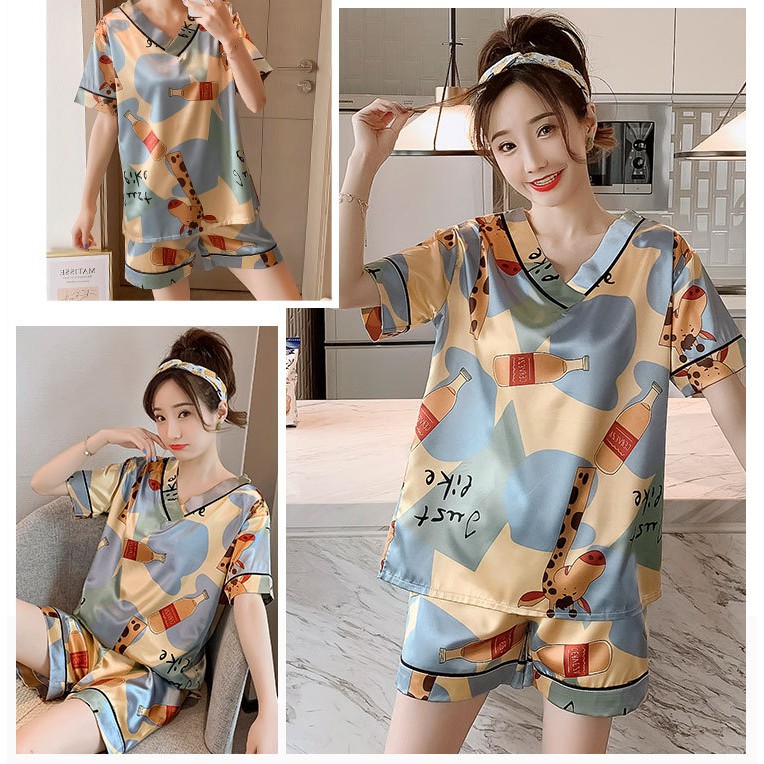 Bộ Đồ Ngủ Nữ Quần Áo Mùa Hè Lụa Tay Cộc Quần Dài Mặc Ở Nhà Dáng Hàn Quốc Sexy Xinh BĐN20 | BigBuy360 - bigbuy360.vn