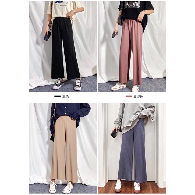Quần culottes thun tăm