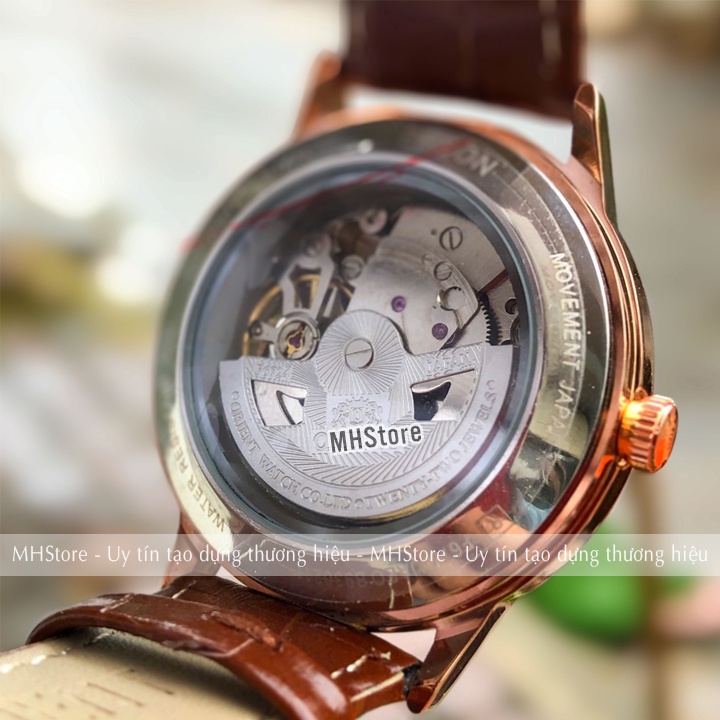 Đồng hồ cơ nam Tevise 795A dây da cao cấp, cơ automatic lộ máy, sang trọng lịch lãm, cao cấp đẹp giá rẻ